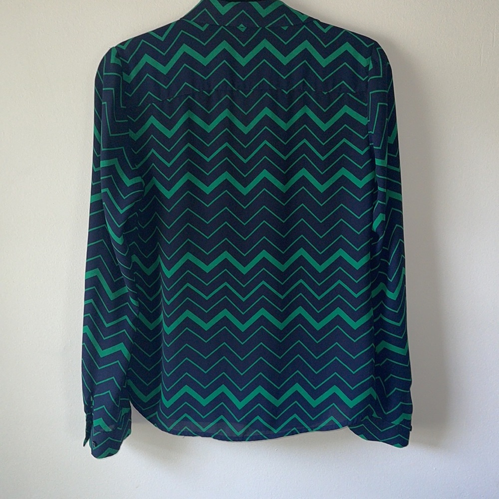 Cute Patterned Button Down Blouse - image 2